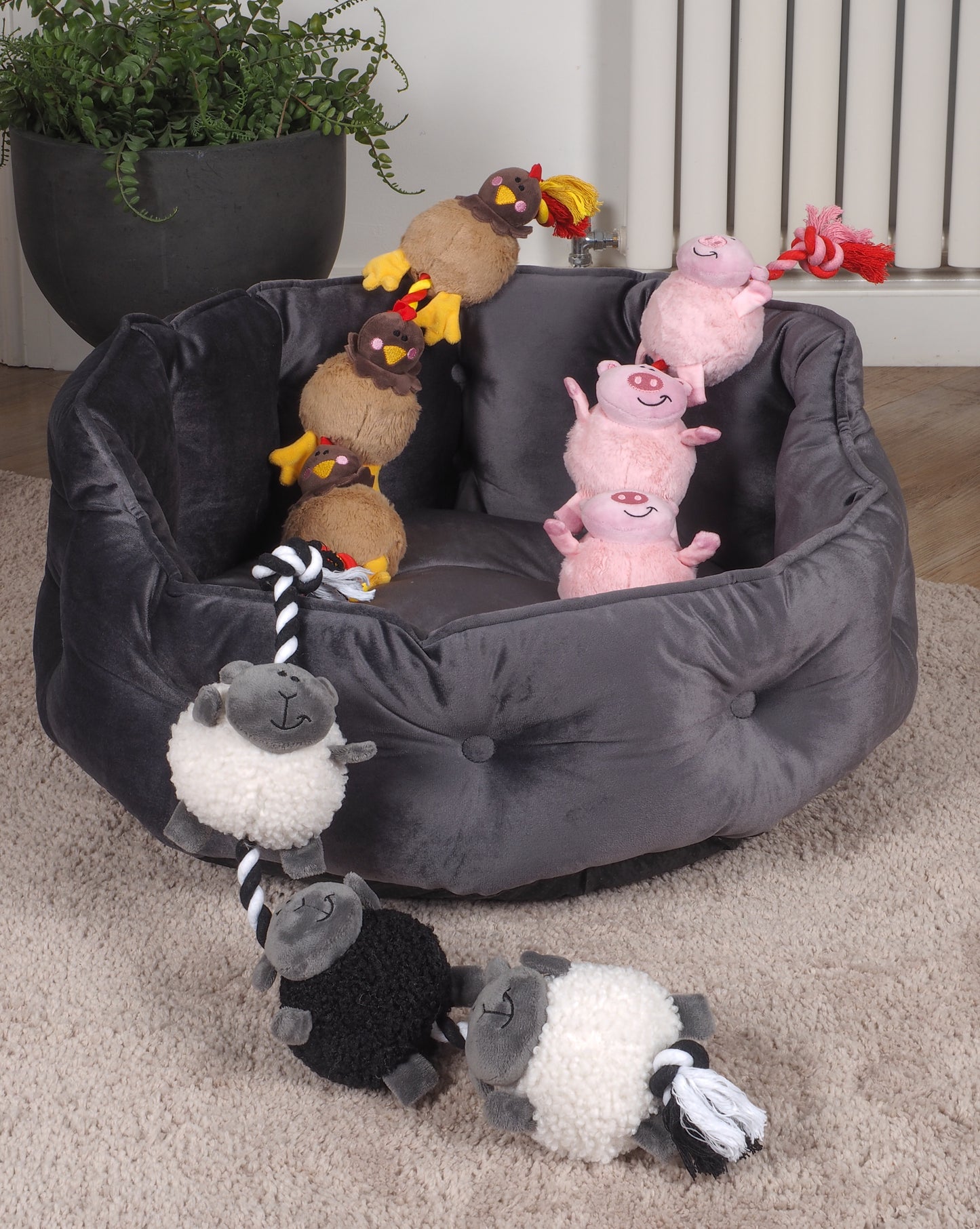 Teds Tugga Farm Squeaky Rope Toy - 3 Designs