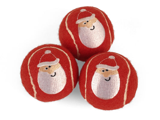 Teds 6.5cm SantaPooch Tennis Balls, 3pk